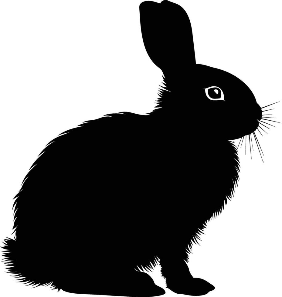 ai généré silhouette lapin ou lapin animal noir Couleur seulement vecteur