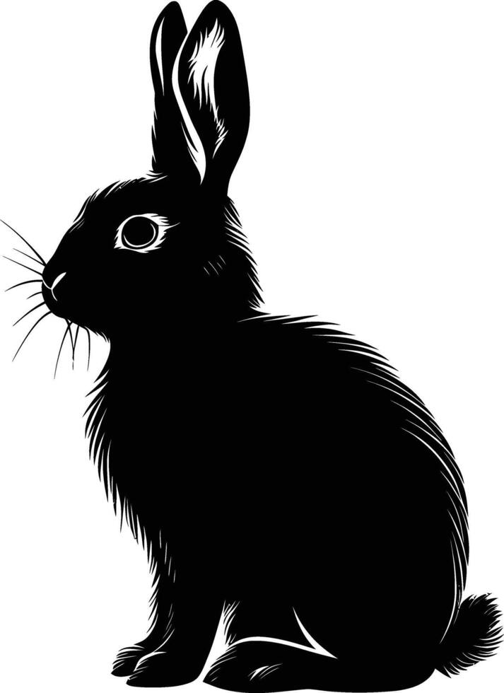 ai généré silhouette lapin ou lapin animal noir Couleur seulement vecteur