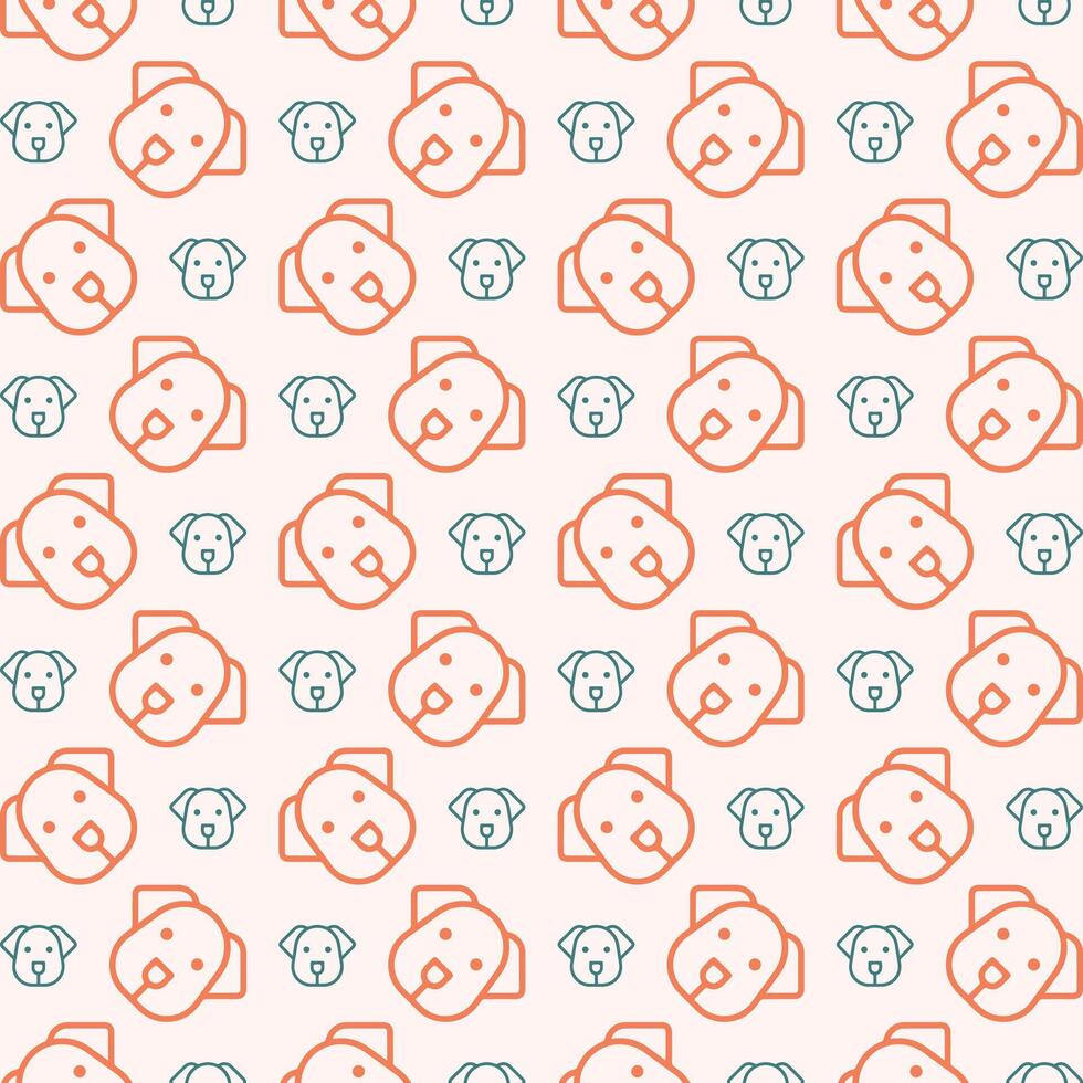 chien icône branché Orange répéter modèle mignonne coloré vecteur illustration Contexte