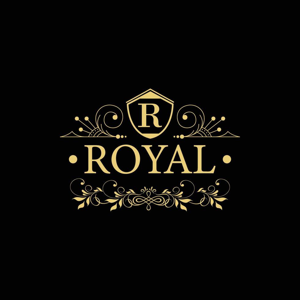 Royal luxe d'or logo modèle vecteur