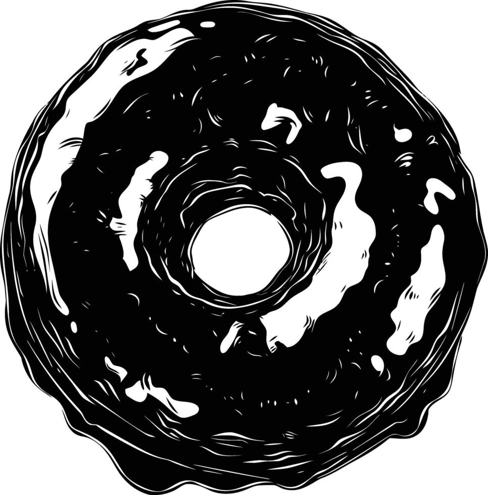 ai généré silhouette Donut noir Couleur seulement vecteur