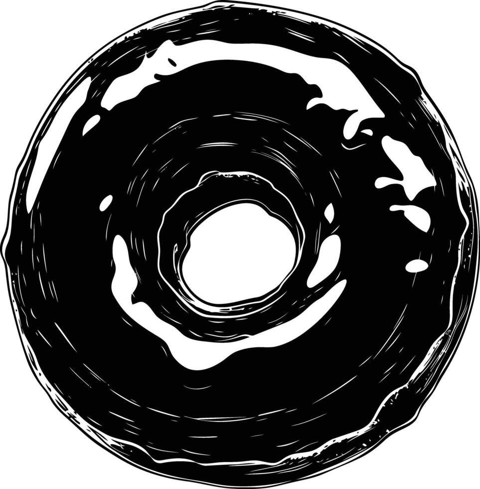 ai généré silhouette Donut noir Couleur seulement vecteur