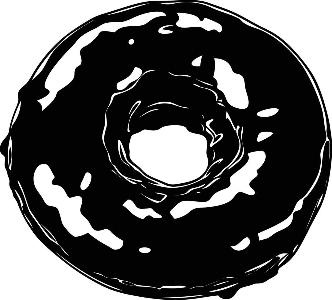 ai généré silhouette Donut noir Couleur seulement vecteur