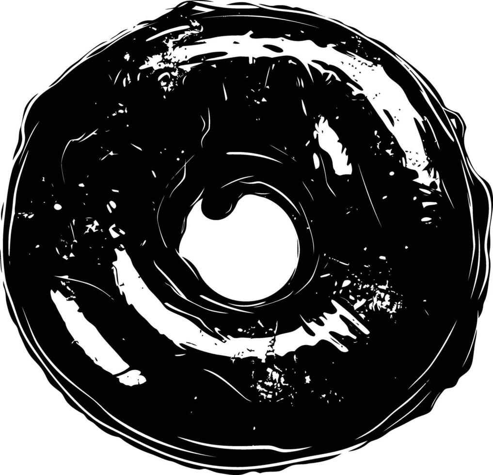 ai généré silhouette Donut noir Couleur seulement vecteur