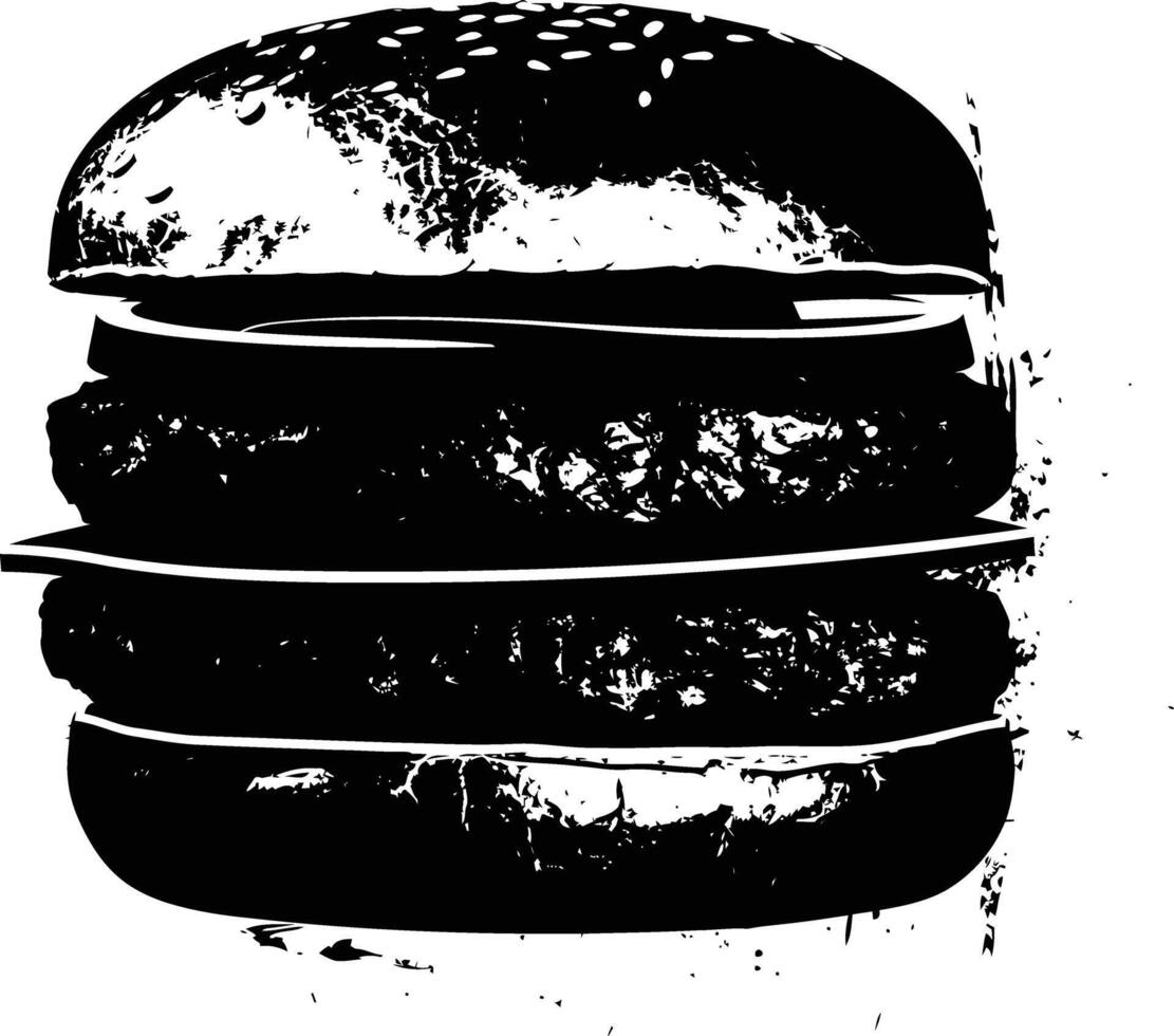 ai généré silhouette Hamburger noir Couleur seulement vecteur