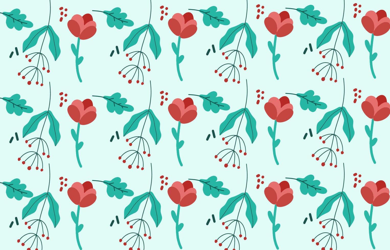 sans couture moderne abstrait floral modèle illustration pour tissu, textile, fond d'écran, mur décor, emballage conception, emballage papier, fond d'écran, Contexte. rouge et Jaune fleurs sur tropical vert vecteur