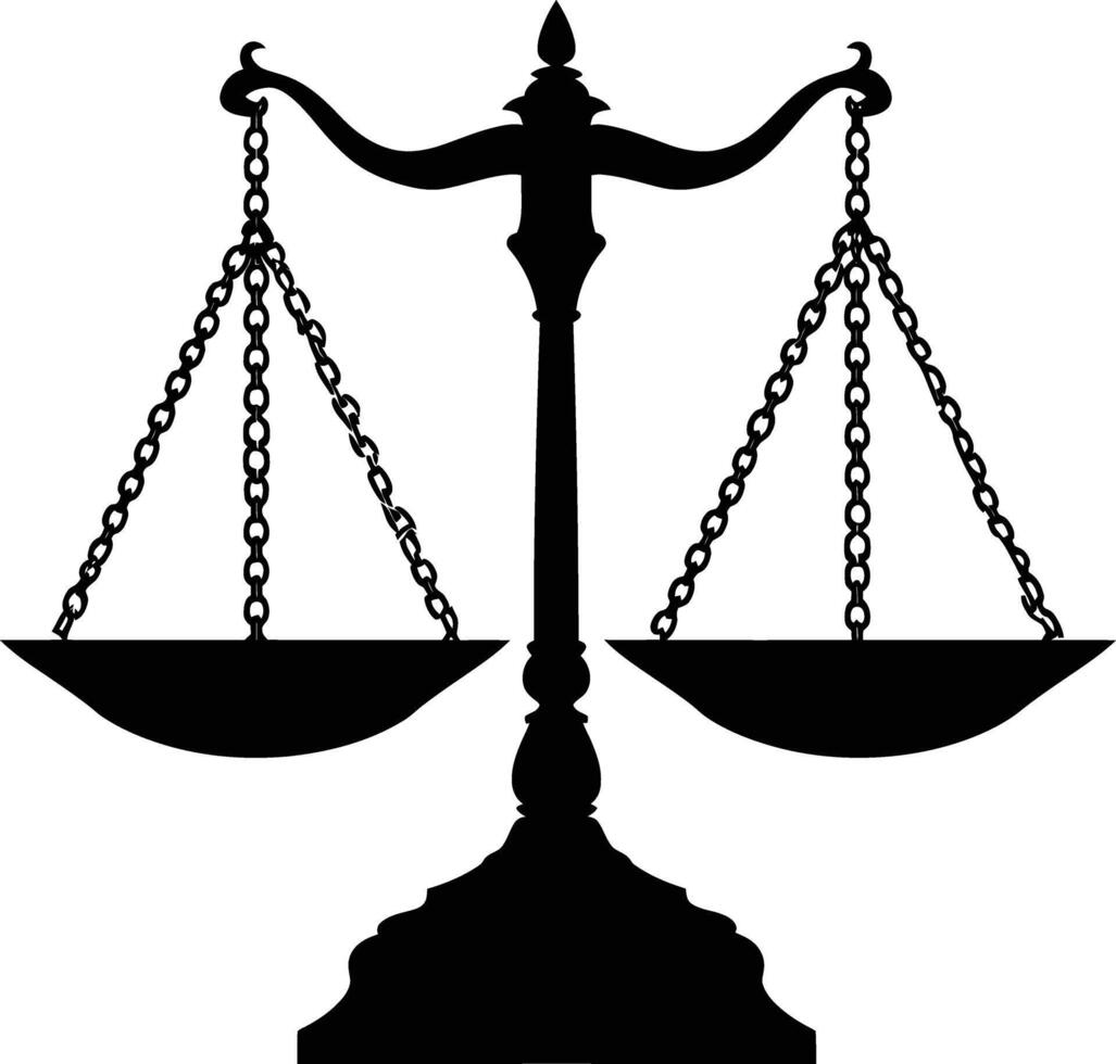 ai généré silhouette Balance symbole de Justice noir Couleur seulement vecteur