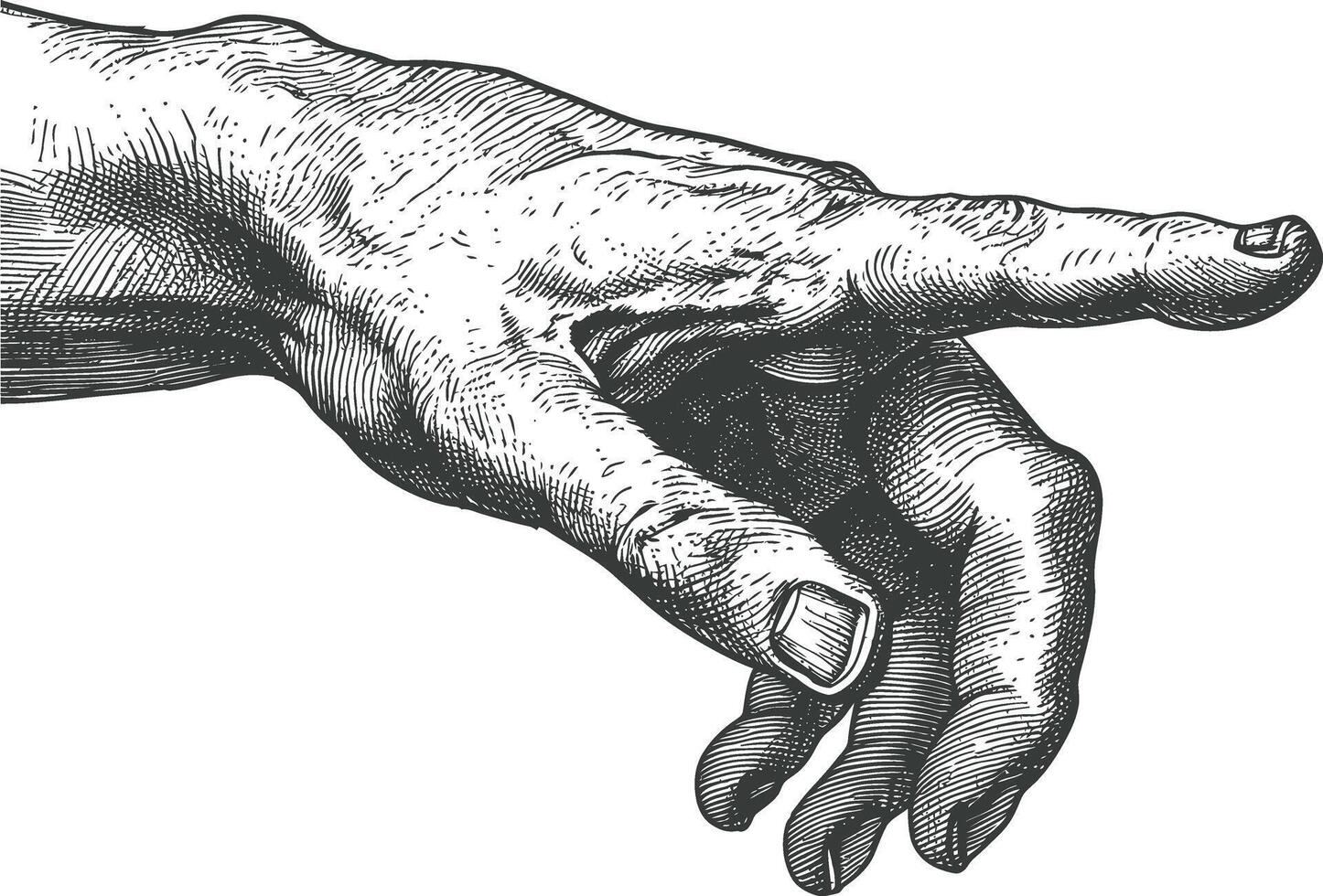 ai généré main geste dans vieux gravure style pour dessin référence vecteur