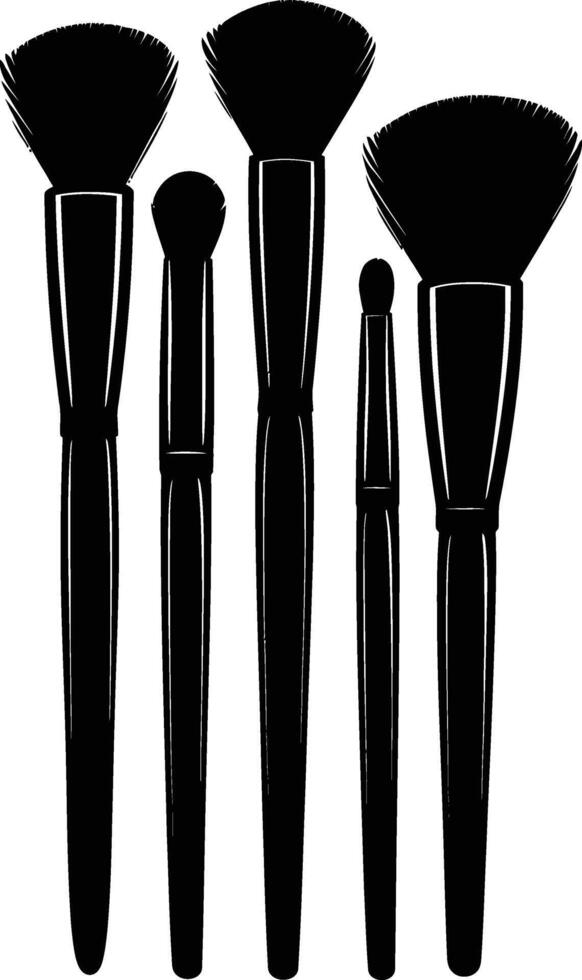 ai généré silhouette maquillage brosse noir Couleur seulement vecteur