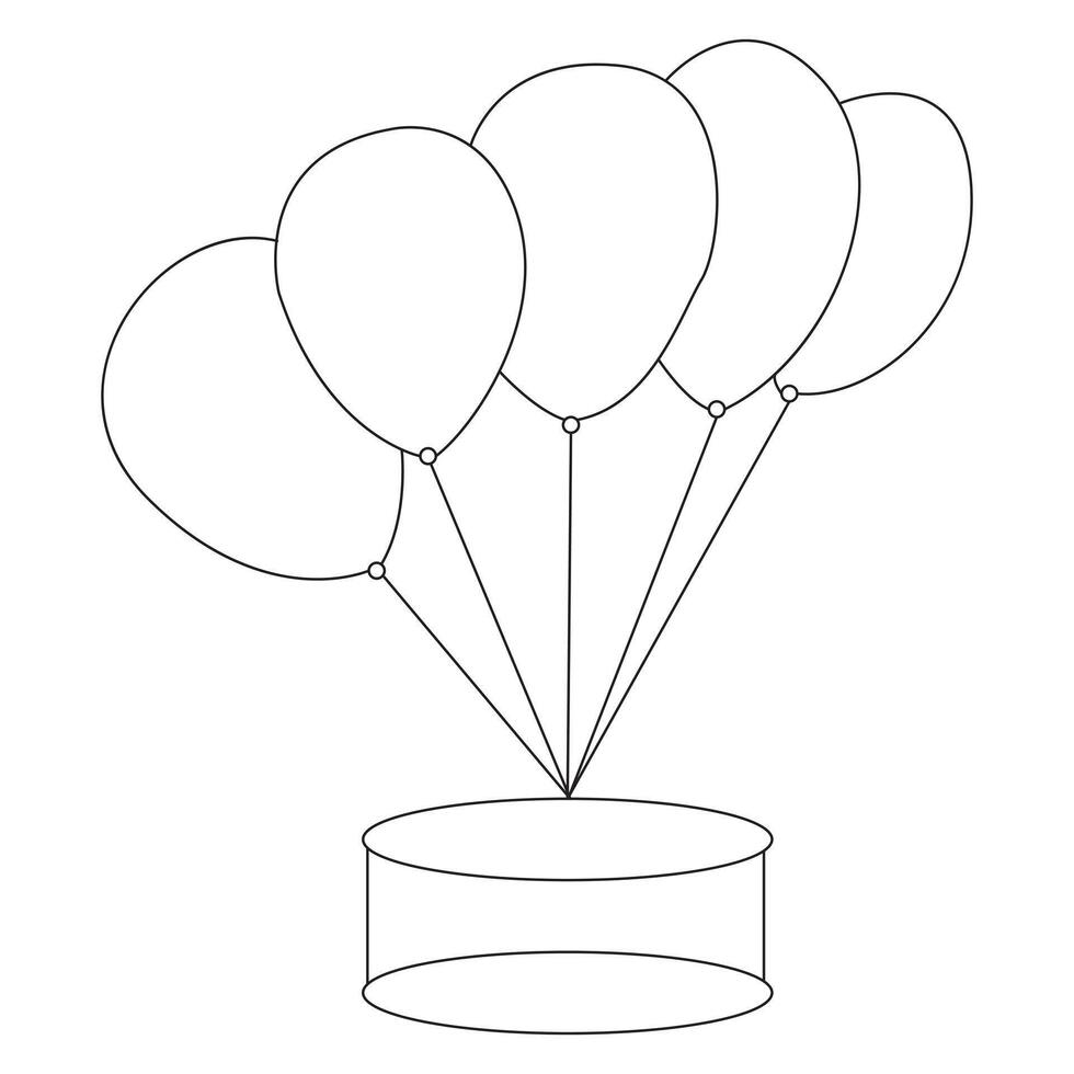 vecteur illustration de ballon Célibataire ligne art