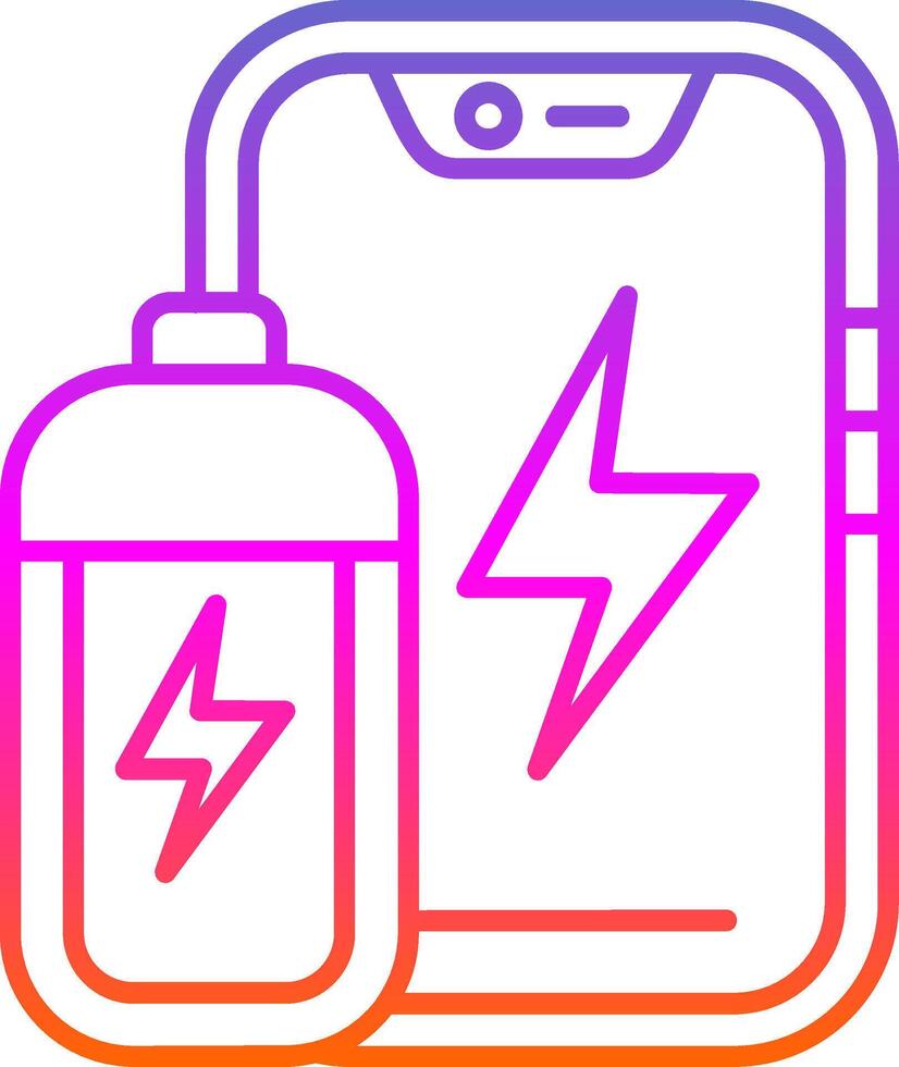 icône de dégradé de ligne de batterie vecteur