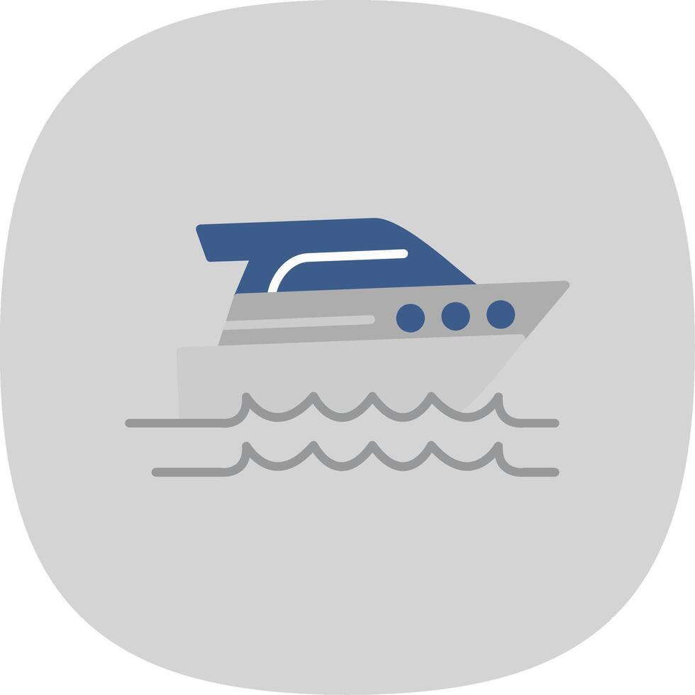 la vitesse bateau plat courbe icône vecteur