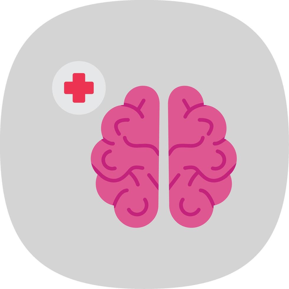 neurologie plat courbe icône vecteur