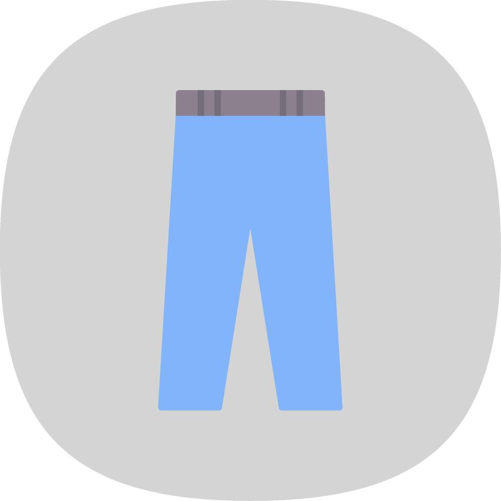 pantalon plat courbe icône vecteur