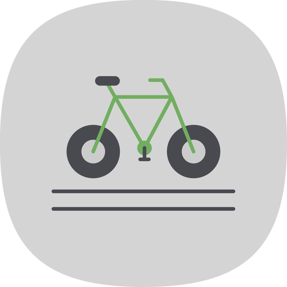 vélo plat courbe icône vecteur