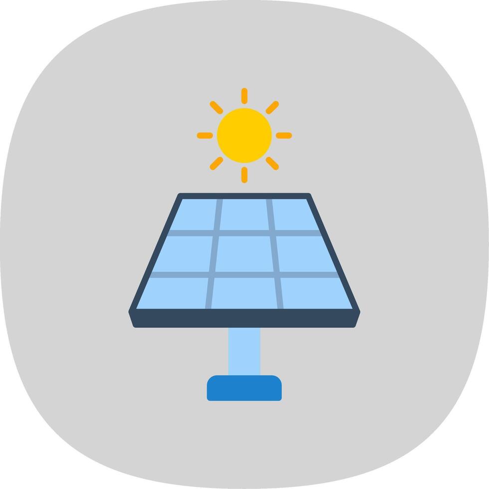 solaire panneau plat courbe icône vecteur