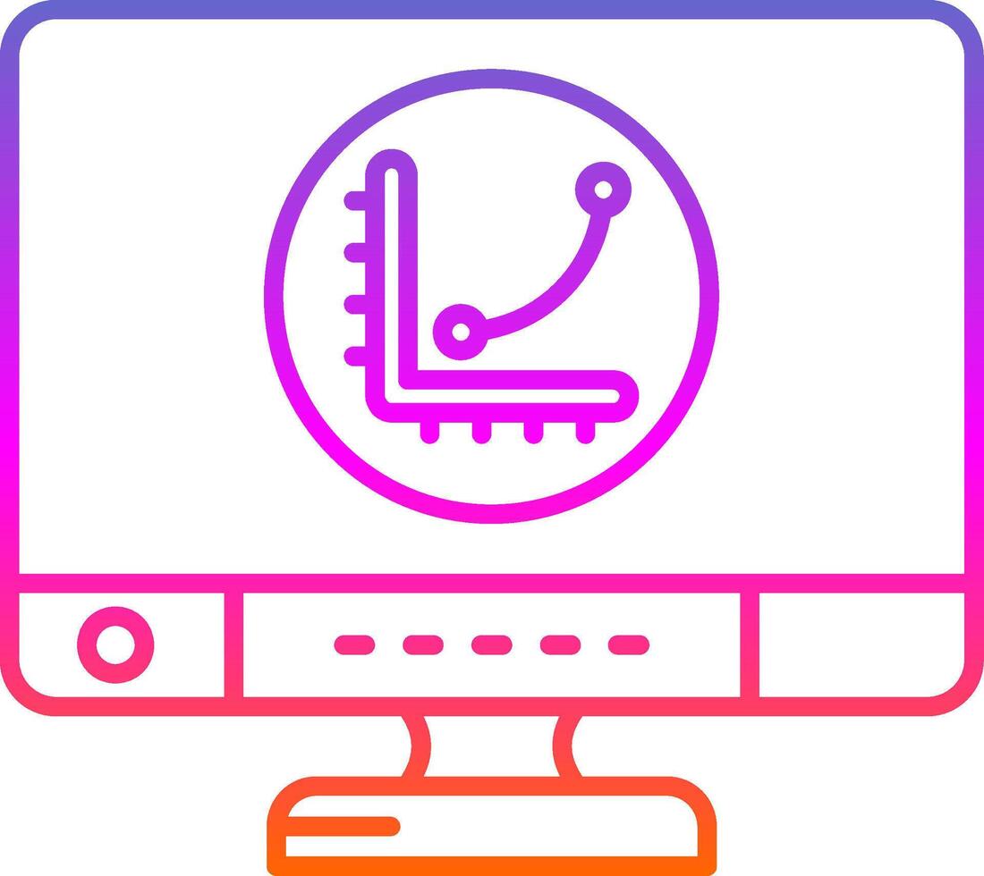 icône de dégradé de ligne graphique vecteur