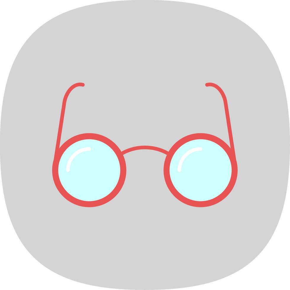 lunettes plat courbe icône vecteur