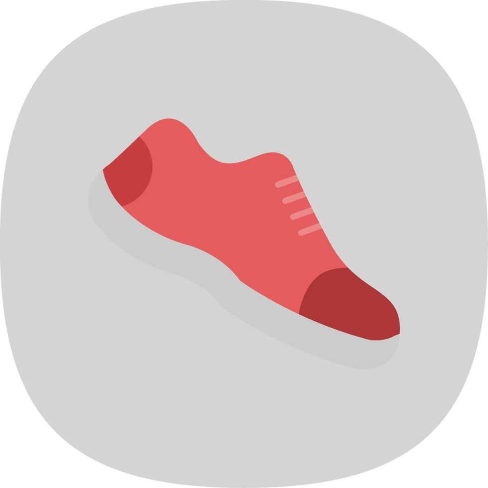 fonctionnement des chaussures plat courbe icône vecteur