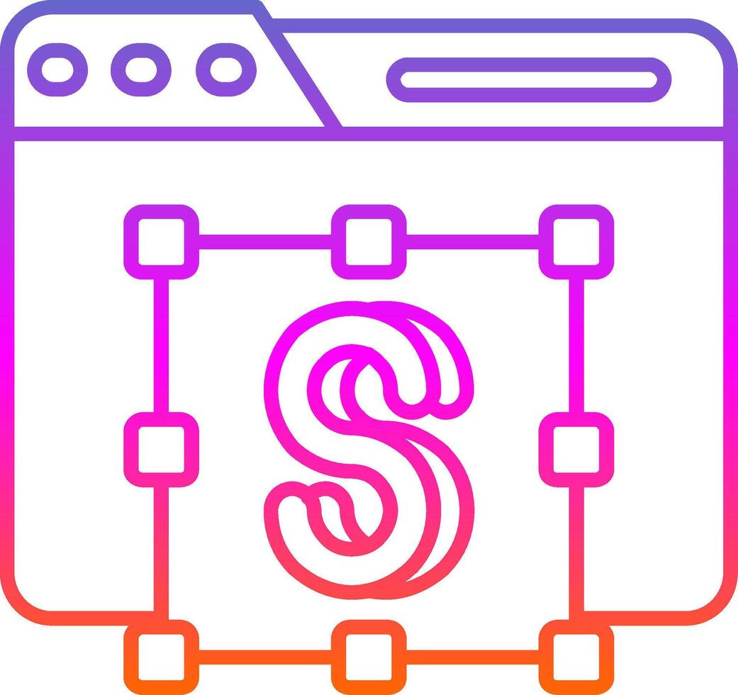 icône de dégradé de ligne de l'éditeur de texte vecteur