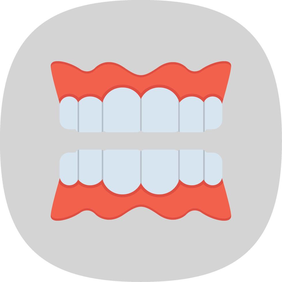 dentier plat courbe icône vecteur