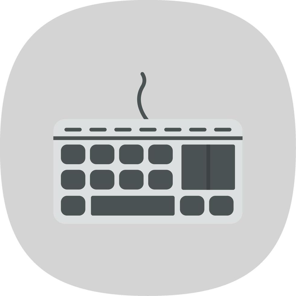 clavier plat courbe icône vecteur