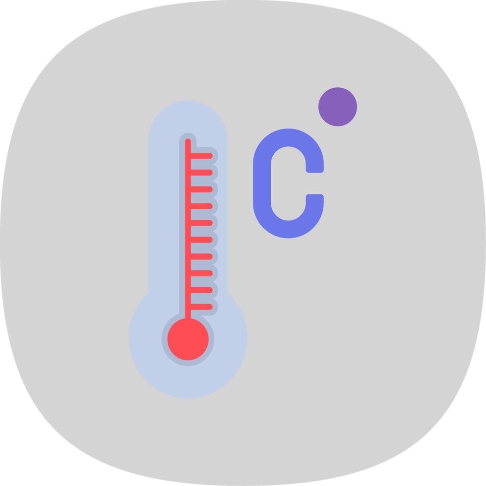 celsius plat courbe icône vecteur