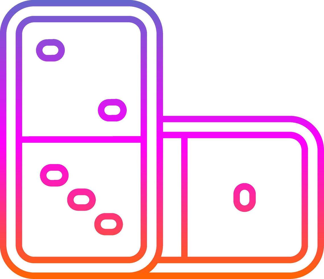 icône de dégradé de ligne domino vecteur
