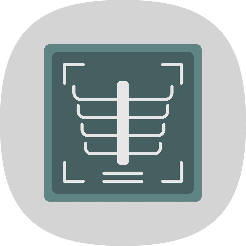 radiographie plat courbe icône vecteur