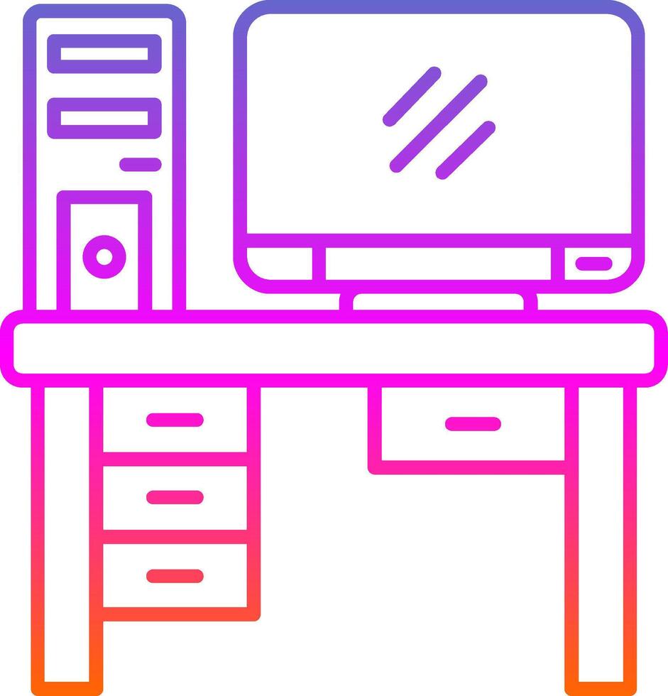 icône de dégradé de ligne informatique vecteur