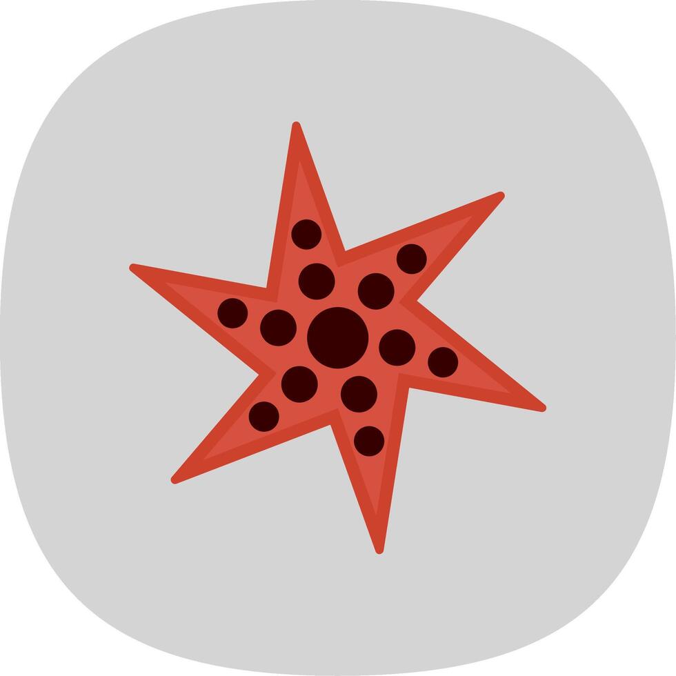 étoile de mer plat courbe icône vecteur