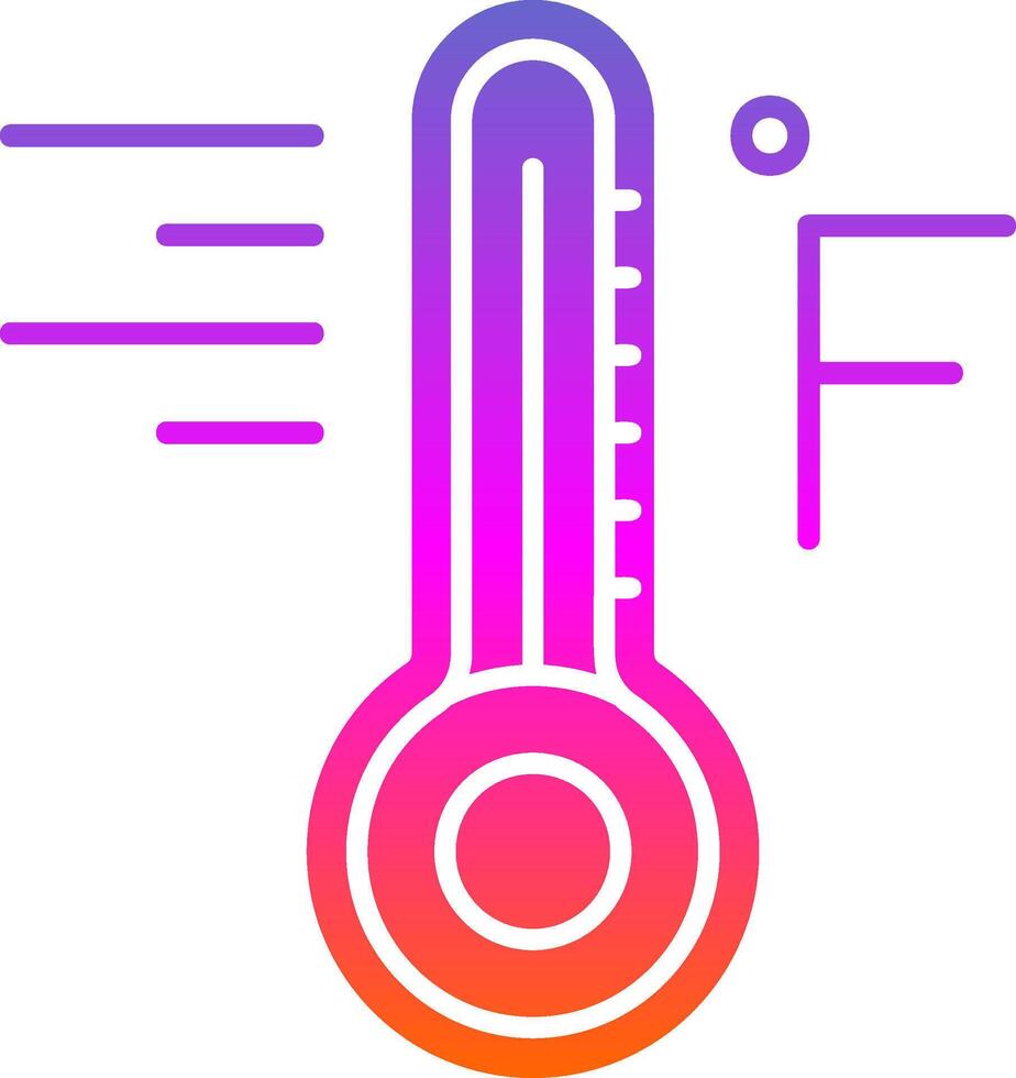 fahrenheit glyphe pente icône vecteur