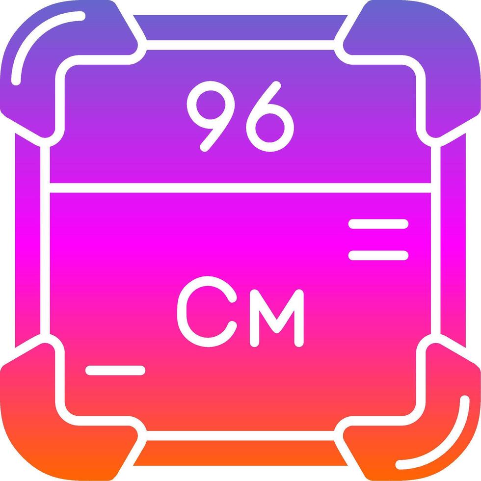 curium glyphe pente icône vecteur