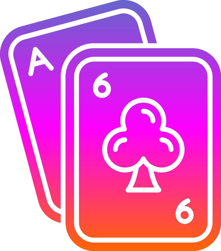 poker glyphe pente icône vecteur