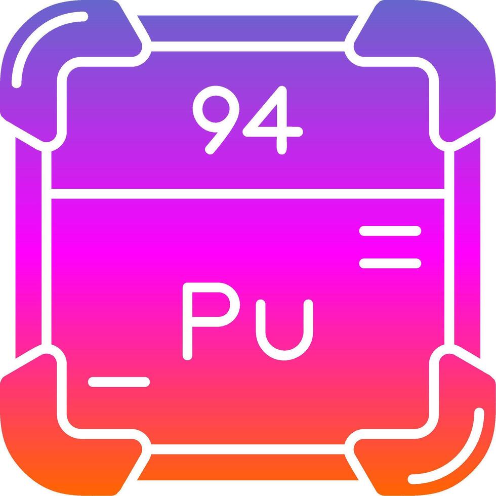 plutonium glyphe pente icône vecteur