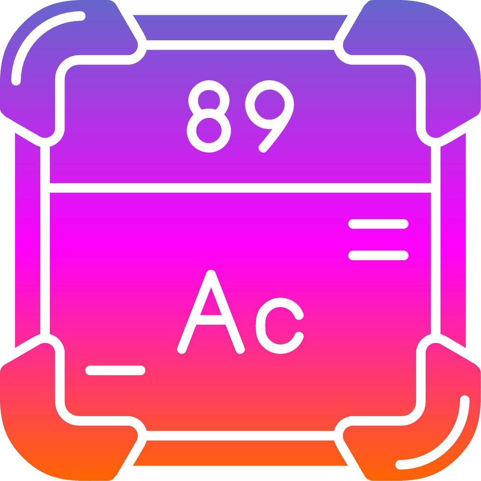 actinium glyphe pente icône vecteur