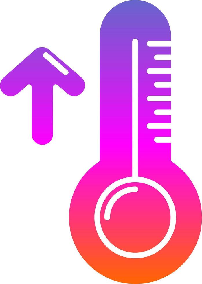 icône de gradient de glyphe à haute température vecteur