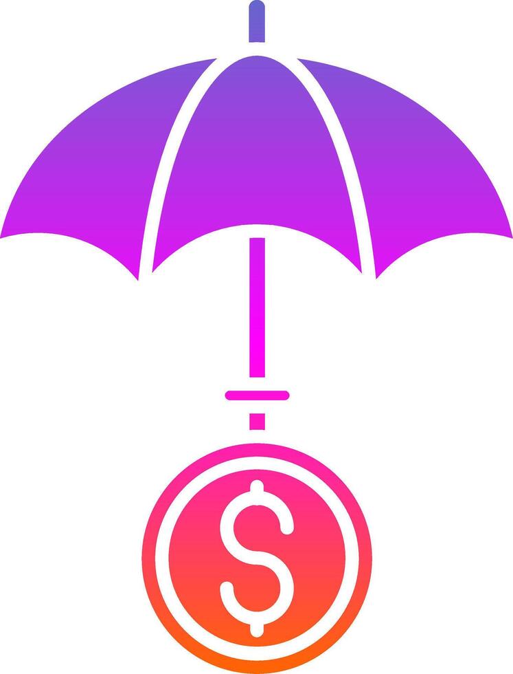 icône de dégradé de glyphe de parapluie vecteur