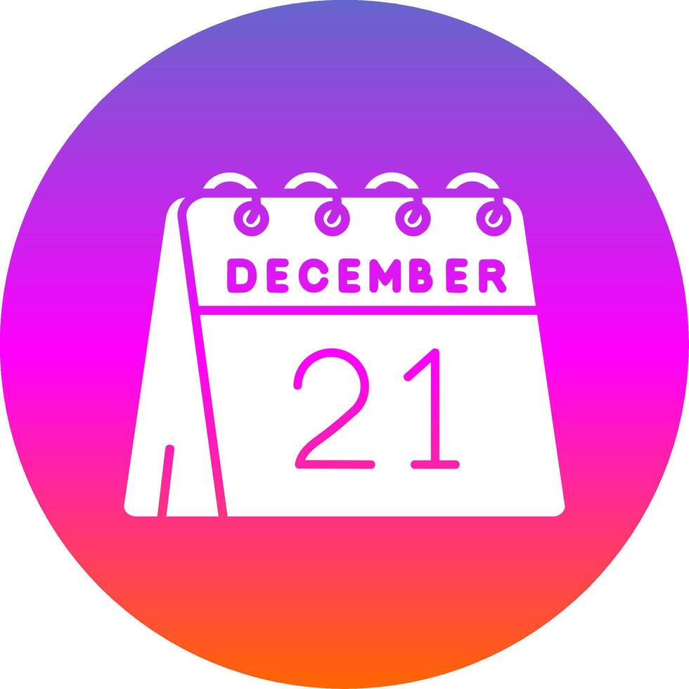 21e de décembre glyphe pente cercle icône vecteur
