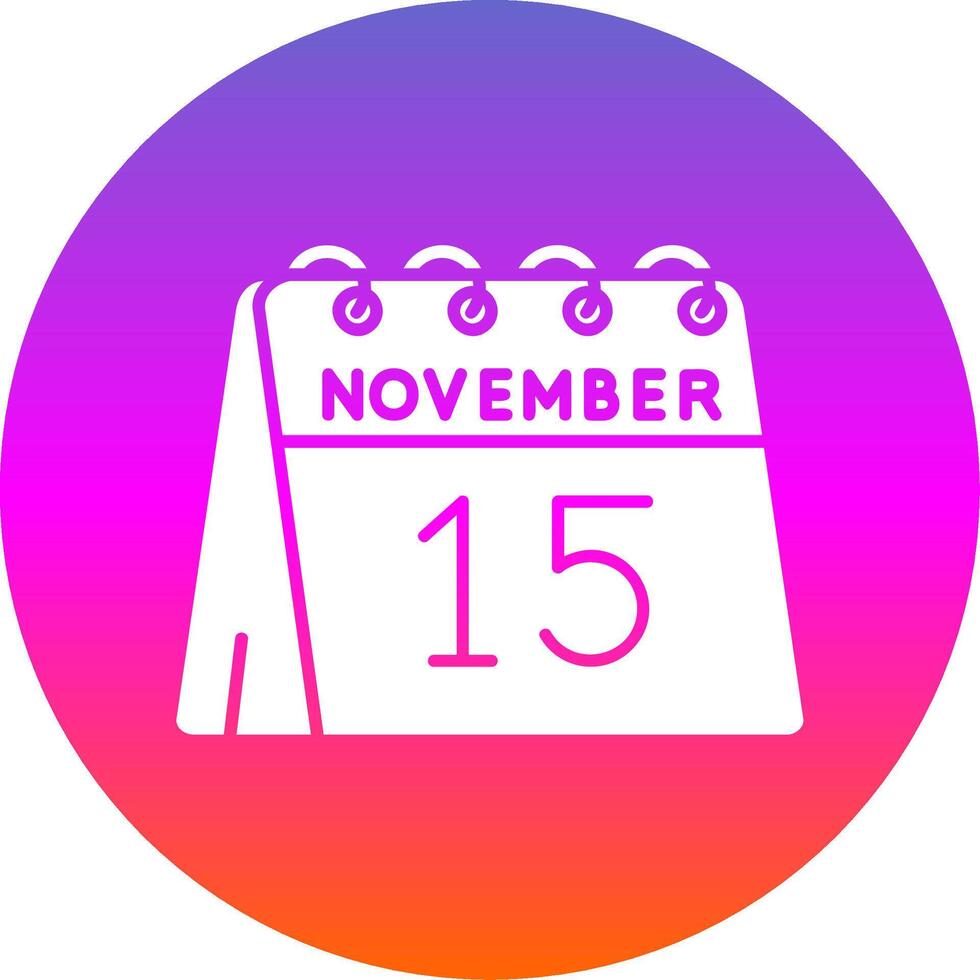 15e de novembre glyphe pente cercle icône vecteur