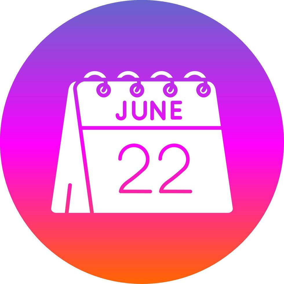 22e de juin glyphe pente cercle icône vecteur