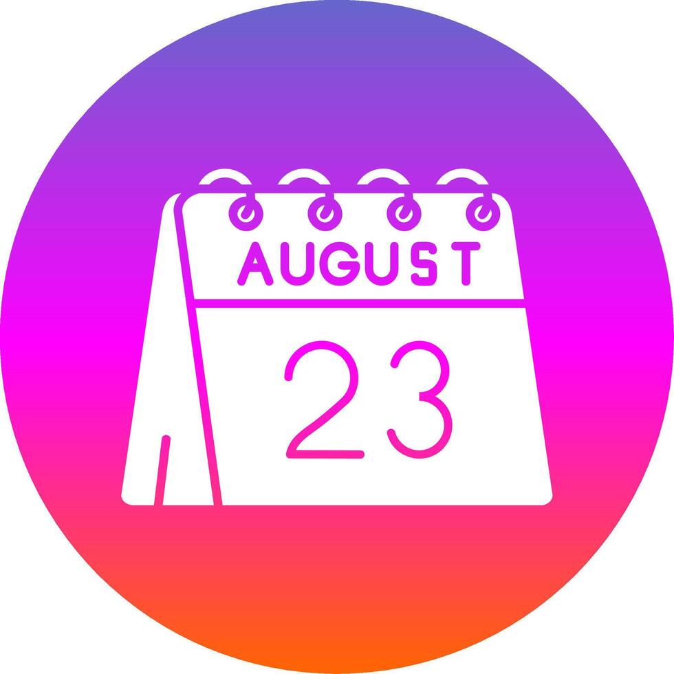 23ème de août glyphe pente cercle icône vecteur