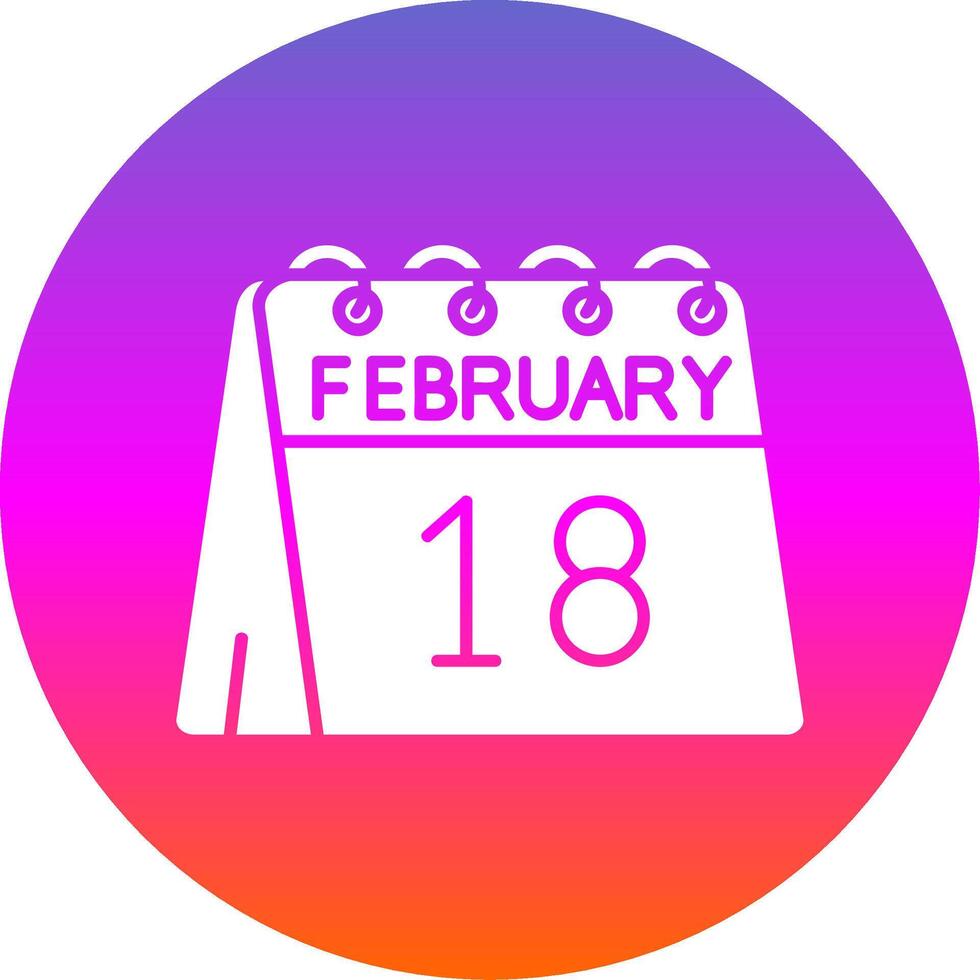 18e de février glyphe pente cercle icône vecteur
