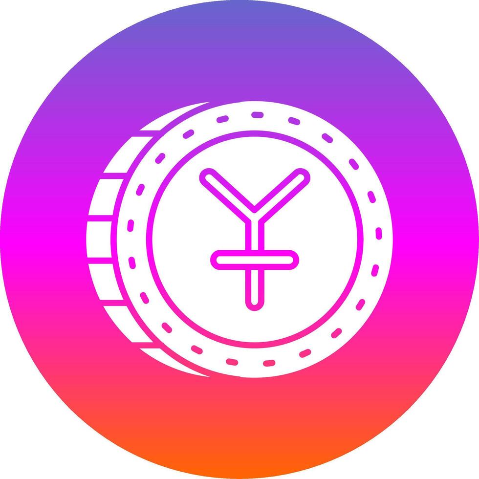 yuan glyphe pente cercle icône vecteur