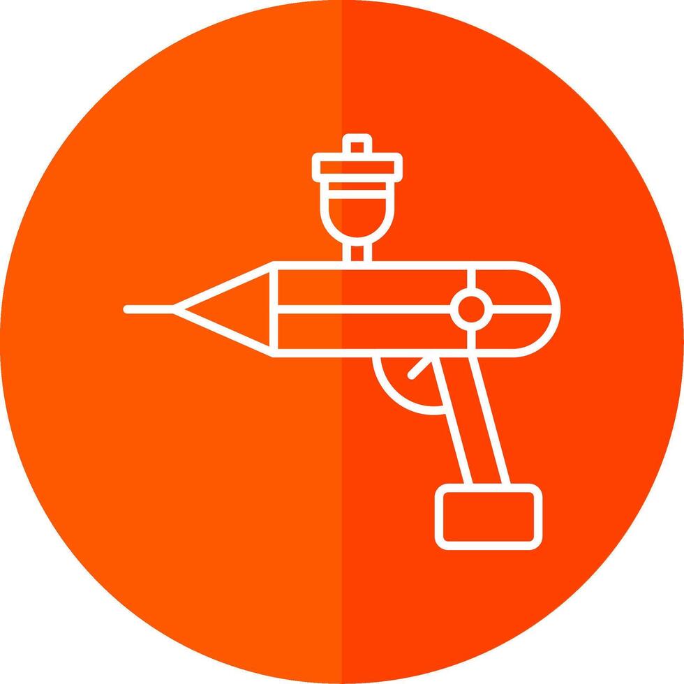aérographe ligne rouge cercle icône vecteur
