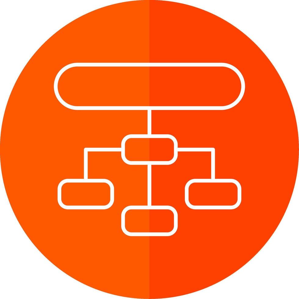 hiérarchique structure ligne rouge cercle icône vecteur
