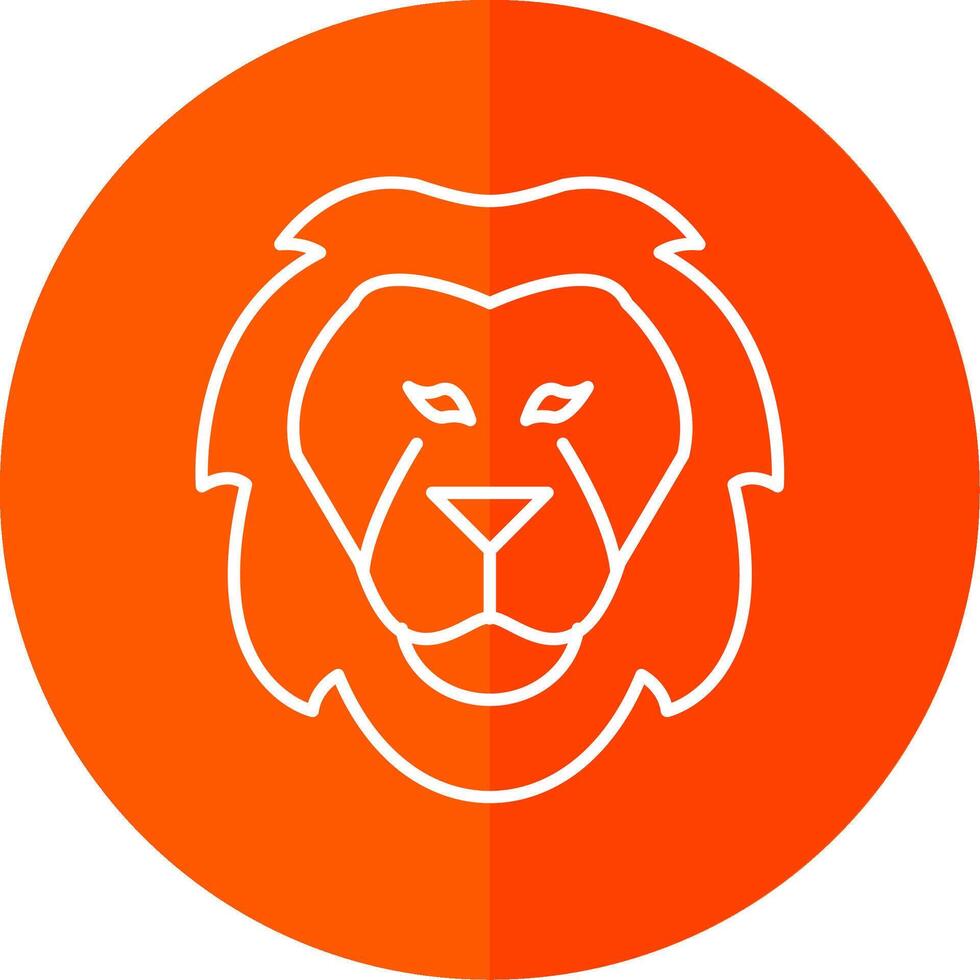 Lion ligne rouge cercle icône vecteur