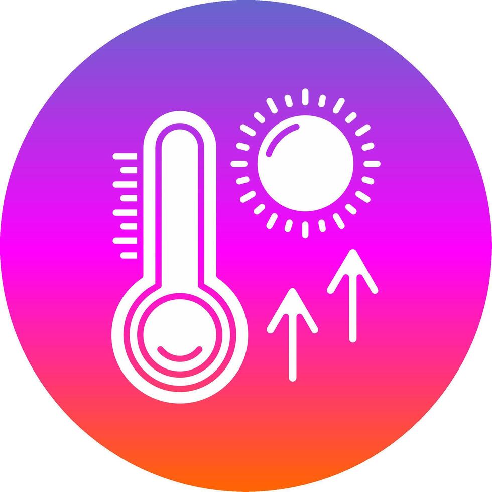 thermomètre glyphe pente cercle icône vecteur