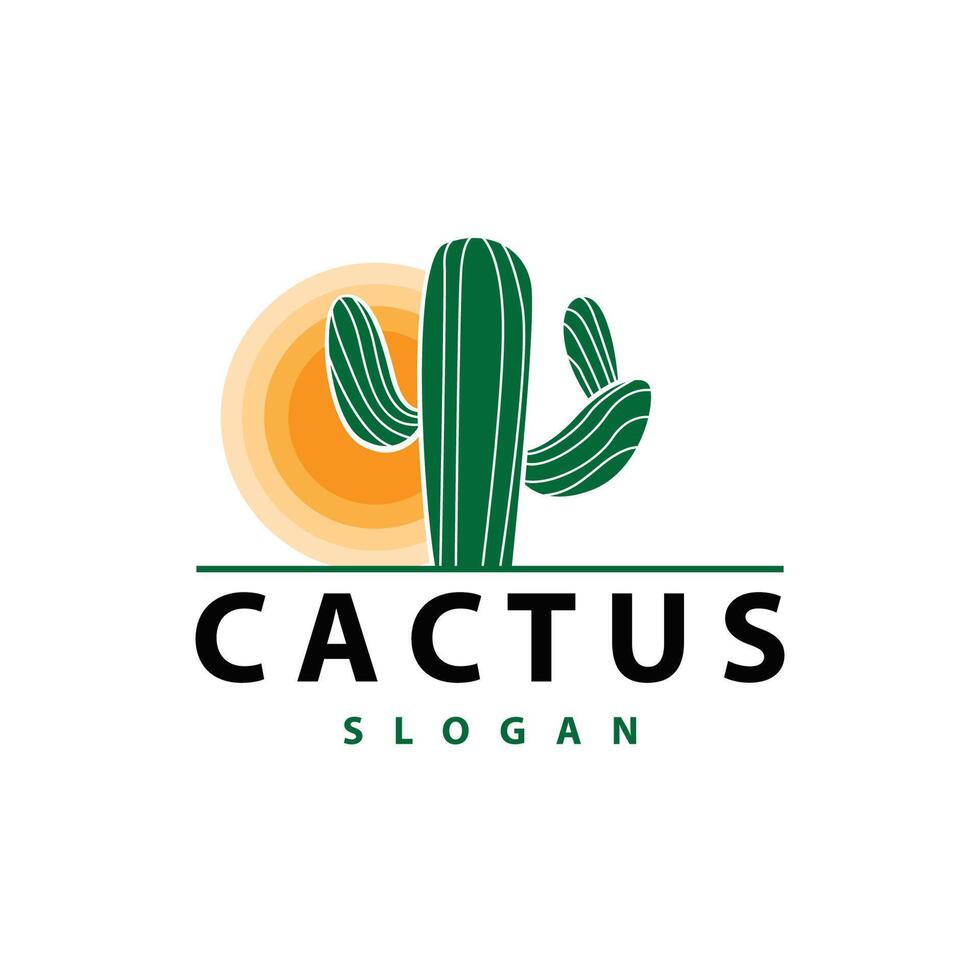 cactus logo vecteur désert vert plante conception élégant style symbole icône illustration