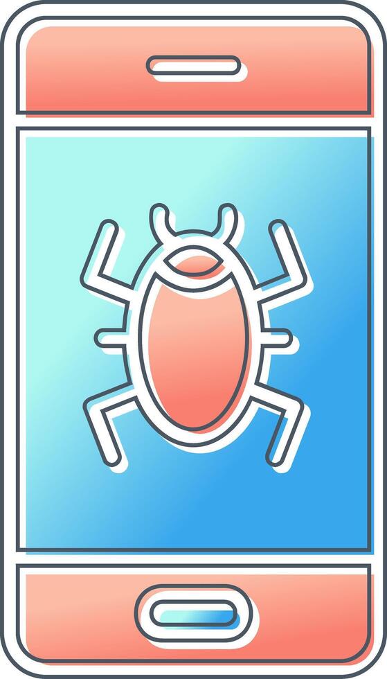icône de vecteur de virus mobile